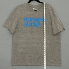 Nike Running Sucks Graphic T-Shirt Mens XL Gray Sun Faded Sarcastic Gym Tee
