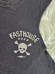 Fasthouse Shirt Mens (M) Cut Sleeves Graphic Print Crew Neck Victory Or Death