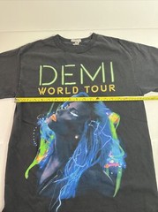 Alstyle Demi Lovato Neon Lights Black double Sided 2014 Concert T-Shirt Sz MED