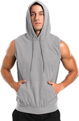 Men’s Workout Hooded Tank Tops Sleeveless Gym Training Bodybuilding T Shirt