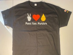 American Red Cross Peace Love Platelets 2023 Halloween Platelet Donor XL T-Shirt