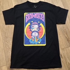 Official Rick And Morty Adult Swim Men’s Black Shirt Psychedelic Graphic Medium