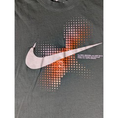 Nike Mens Forest Green Graphic Swoosh T-Shirt Halftone Dot Crew Neck T-Shirt