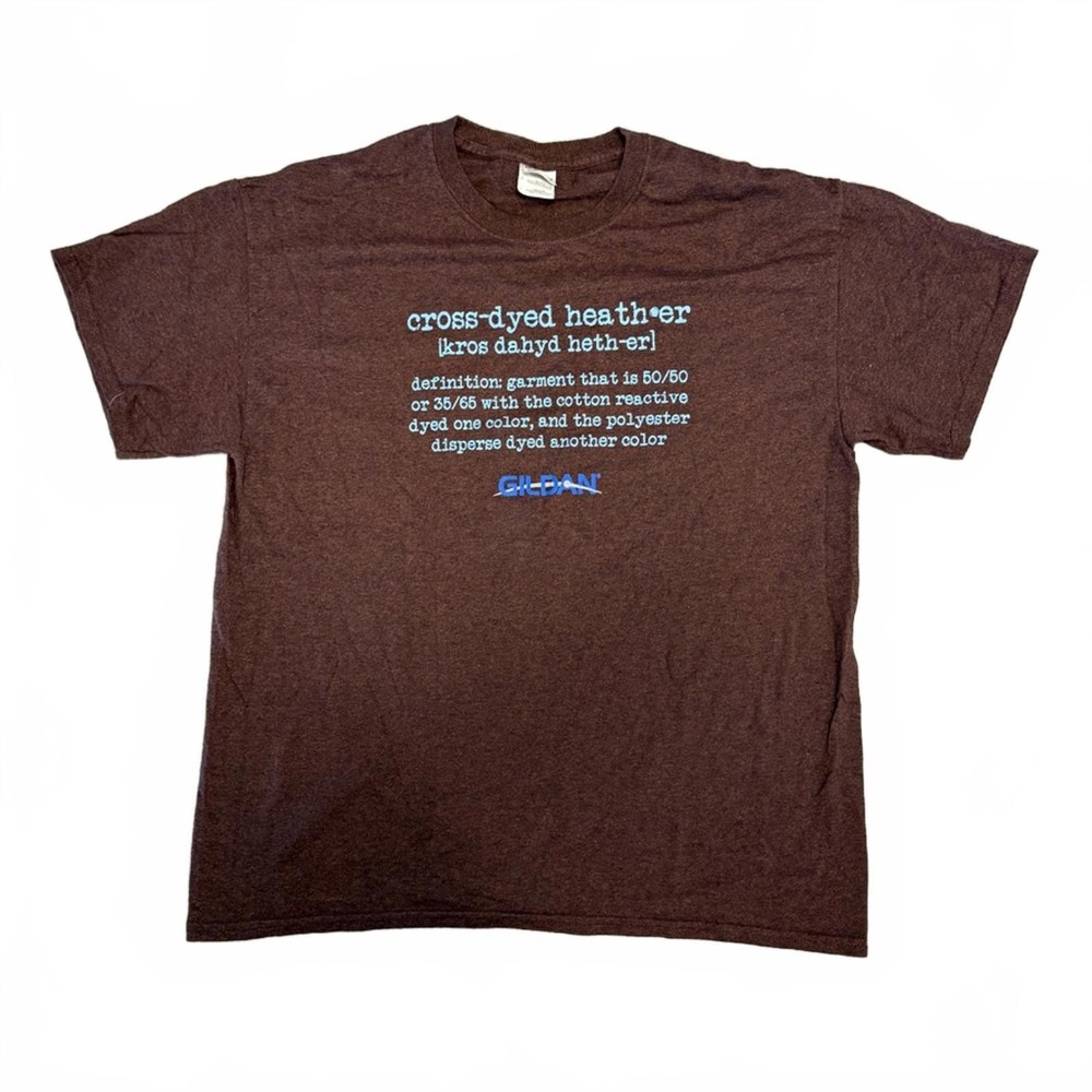 Gildan Cross-Dyed Heather Brown Promo Tee Size L 50/50 Cotton Poly Blend