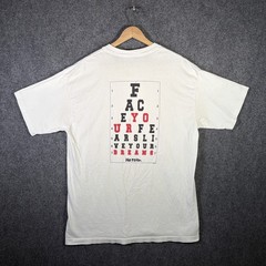 Vintage No Fear Shirt Mens XL White 90s USA Skate Grunge Parody Quote Vision Eye