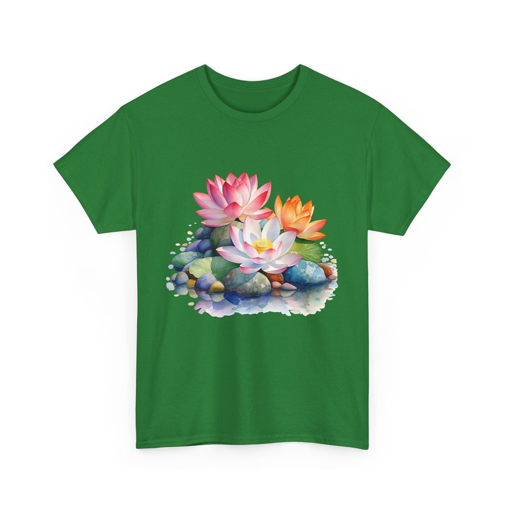 Retro Yoga Zen Lotus Flower T-Shirt – Colorful Floral Tee for Spring Fashion
