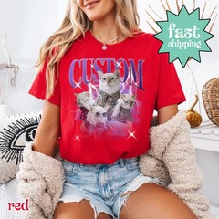 Custom Pet Comfort Tee Retro Style Personalized Dog Cat Lover Gift