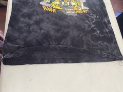 Killer Acid Women’s Black Gray Yellow Cotton Tie Dye Graphic T-Shirt Size LARGE
