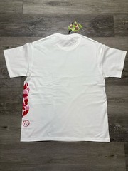 A Bathing Ape BAPE Men’s L Cotton White Tee Pink Camo Ape Head Logo Graphic