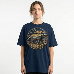 Honey Badger Fearless Wild Animal Mountain Vintage Badge t-shirt Nature Tee