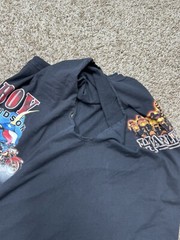 Harley Davidson Shirt Sz 2XL Austin Texas Smoking Bull Cut Sleeves Distresed Y2K