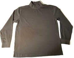 LL Bean Mens Shirt Size Large Tall Black High Neck Long Sleeve Classic