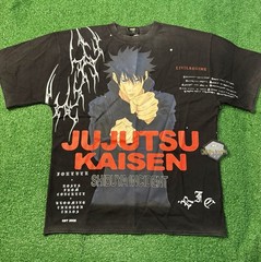 CIVIL REGIME x JUJUTSU KAISEN MEGUMI CURSED TECHNIQUE DUNGEON DISTRESSED TEE S