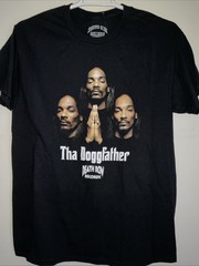 DEATH ROW RECORDS THA DOGGFATHER SNOOP DOGG BLACK S/S GRAPHIC T-SHIRT SIZE L NEW