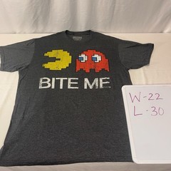 Pac-Man Bite Me Gray Stressed XL T-Shirt C-Life Group Ltd.Mexico