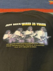 Vintage Jeff Beck T-Shirt Sz Large Black Double Sided Rock 2001 Wired 25 Years