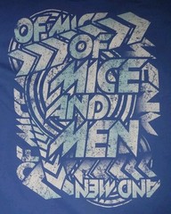 Of Mice And Men Band Logo Tour Concert Blue MEDIUM Shirt Rock Metal