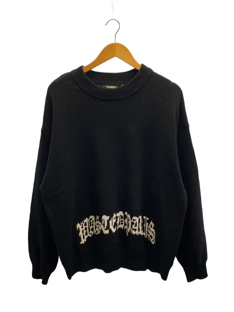Wastedparis Reverse Kingdom Sweater (Thick Knit Sweater) Size L, Acrylic, Black