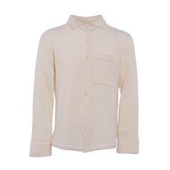 Sandro Men’s Beige Knitted Long Sleeve Oversized Shirt Size M SHPTR00540