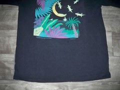 Vtg Crocodiles Rock Lenches Single Stitch All Over Print Tshirt Size XLarge 80’s