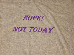 Men’s Gray “Nope! Not Today” Funny V-Neck T-Shirt Size XL/XG (46-48)