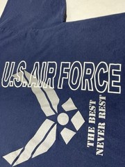 US Air Force Navy Blue Graphic Crew T Shirt The Best Never Rest Sz 2XL Military