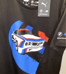 PUMA BMW MOTORSPORTS MMS VINTAGE CAR TEE 1975 BMW M-SPORT BLACK SHIRT 533379-01