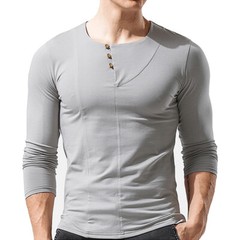 Zonbailon men’s t-shirt solid color slim fit quick dry Men’s bottomed t-shirt