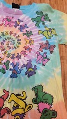 LIQUID BLUE GRATEFUL DEAD SPIRAL BEARS TIE DYE S Small TSHIRT T-shirt 1995 VTG