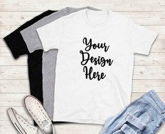 Custom Unisex T-shirt with multiple color options.