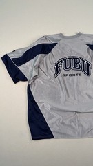Vintage FUBU Sports Jersey XXL Grey Navy Mesh Y2K Hip Hop Streetwear Shirt