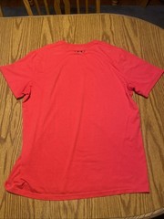 Red Under Armor T Shirt With White And Black Logo