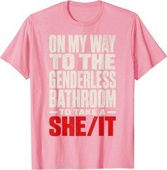 On My Way to The Genderless Bathroom Funny Vintage Grunge T-Shirt