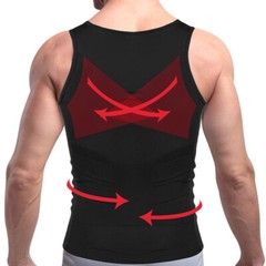 Men’s Body Shaper Toning T-Shirt Ultra Durable Compression Vest Tops Undershirts