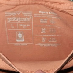 Patagonia P-6 Logo Organic Cotton Tee | Large | Desert Orange Sustainable Flaw