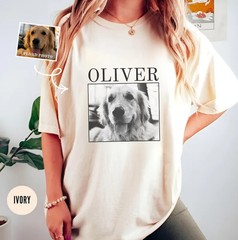 Custom Pet Portrait Comfort Tee Personalized Dog Cat Photo Shirt Gift Idea