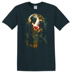 Skeleton Love Romantic Moonlight Halloween T Shirt Gothic Vampires Tee