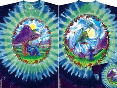 MUSHROOM HAVEN-2 Sd TIE DYE T-SHIRT M-L-XL-2X Dead,Phish,Goose,Floyd,Psychedelic