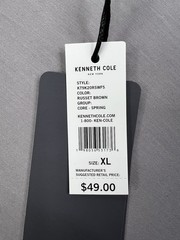 Kenneth Cole Active Tech Crew Neck Short Sleeve T-Shirt UPF 50+ Brown Sz XL