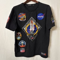 Hudson Outerwear NASA Shirt Size Adult Large Black, Multiple Patches
