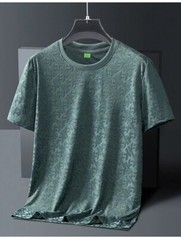 New Men Fashion Trend Ice Silk Short Sleeve Streetwear Summer T-Shirt 3 Colors