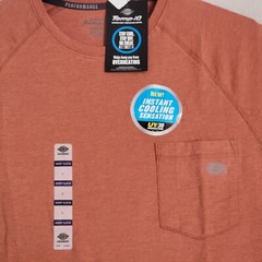 DICKIES Shirt Mens LARGE L RED BROWN OUTDOOR WORKWEAR FAST DRY Cooling UV 30 NWT