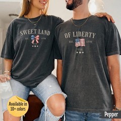 Couples 4th of July Shirt, Personalized Matching Patriotic Shirts