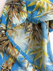 Vtg 60s 70s Weldon Hawaiian Print Mens Shirt Pajama Sz L/XL