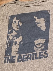 The Beatles John Paul George Ringo Blue Graphic Shirt Sz S