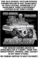 1970 Hot Rod Muscle Car Outlaw Gasser Drag Race Cartoony Skeleton T-shirt OM14