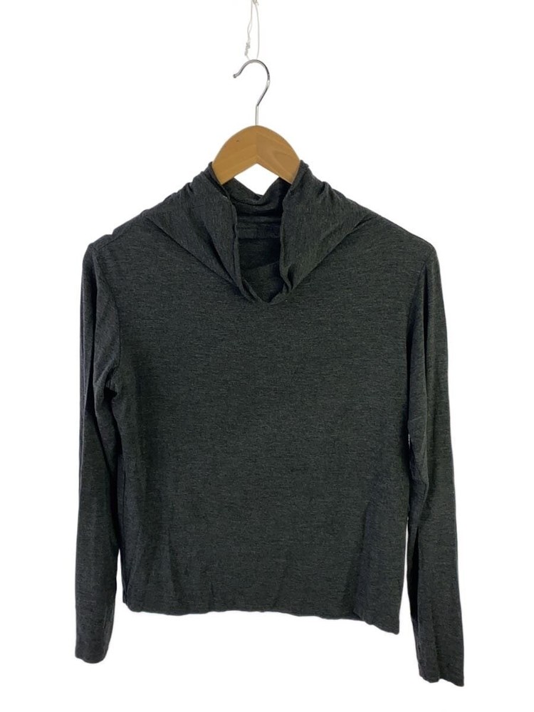 YOHJI YAMAMOTO +NOIR COWL NECK LONG SLEEVE TOP MEN GRAY RAYON SIZE 2 USED