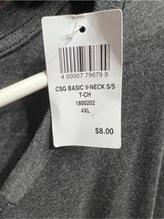 CSG Basic Vneck Short Sleeve Tee Grey