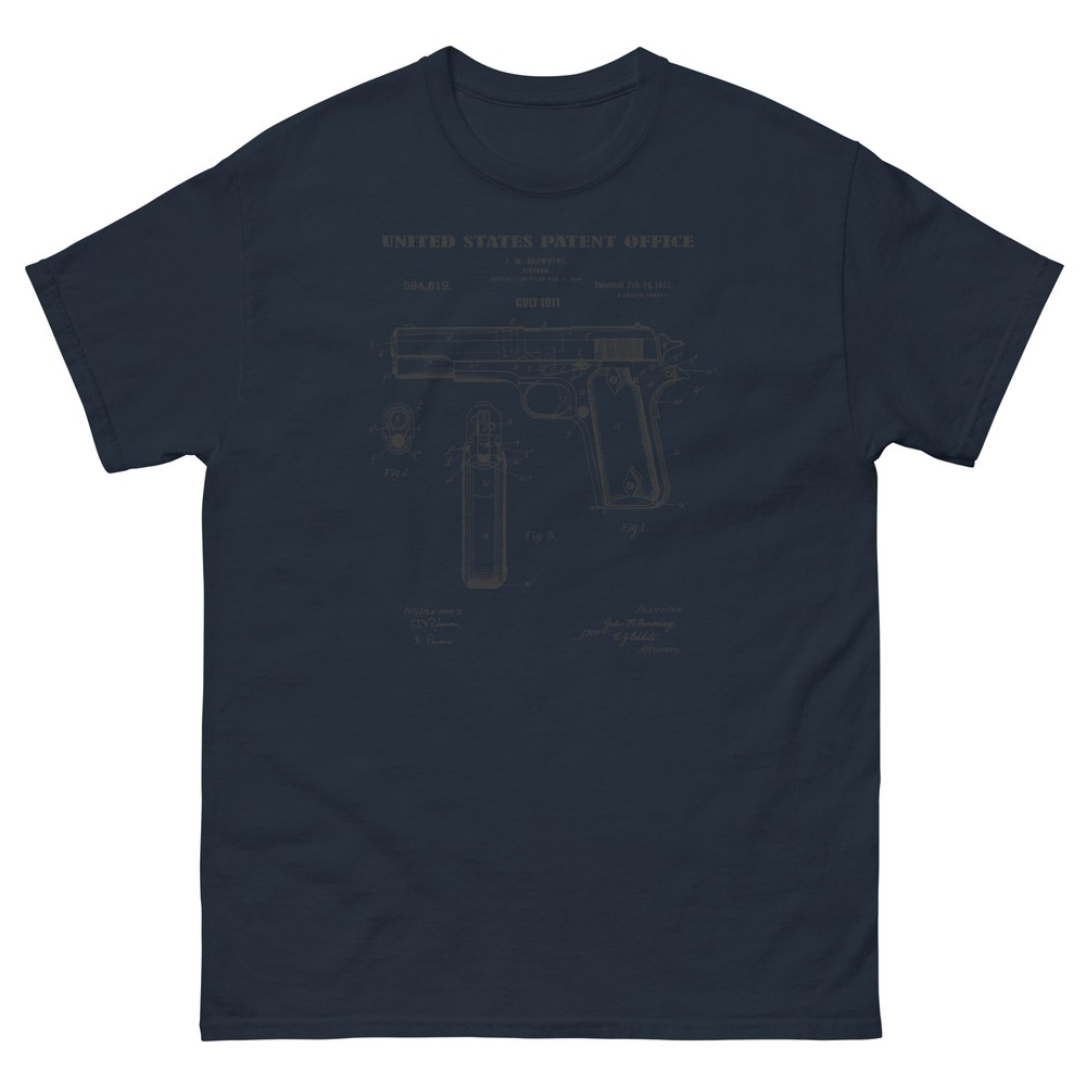 COLT 1911 PISTOL PATENT, 45 cal GUN Unisex Classic T-Shirt