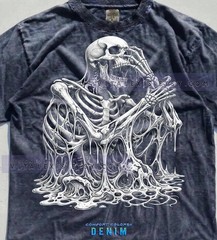 Melting Skeleton Dripping Skull Dark Art Comfort Tee Shirt Apparel